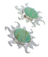 Sterling Silver And Turquoise Sun Post Earrings VX55969